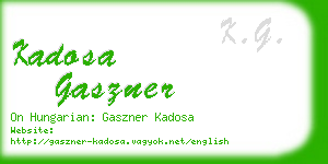 kadosa gaszner business card